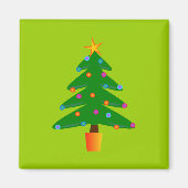 Groene feestelijke kerstboom magneet (Voorkant)
