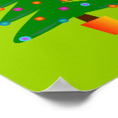 Groene feestelijke kerstboom poster (Hoek)