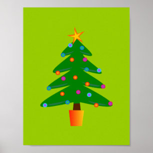 Groene feestelijke kerstboom poster