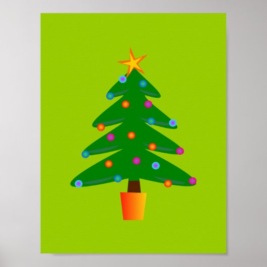 Groene feestelijke kerstboom poster (Voorkant)