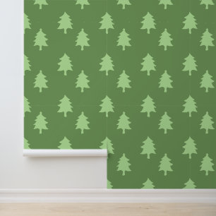 Groene Feestelijke Kerstboom Schil en Stick Behang