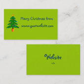 Groene feestelijke kerstboom visitekaartje (Voorkant / Achterkant)