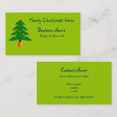 Groene feestelijke kerstboom visitekaartje (Voorkant / Achterkant)