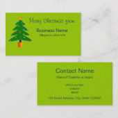 Groene feestelijke kerstboom visitekaartje (Voorkant / Achterkant)