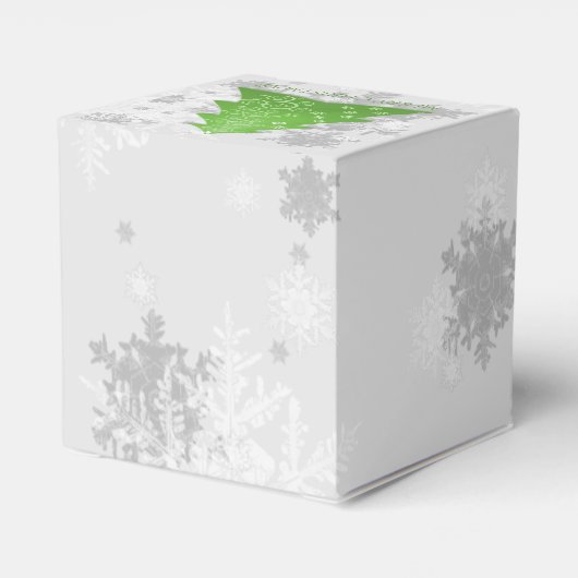 Groene feestelijke kerstboom voor gevechten bedankdoosjes (Achterkant)