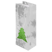 Groene feestelijke kerstboom Wine Gift Bag Wijn Cadeautas (Achterkant Gekanteld)