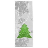 Groene feestelijke kerstboom Wine Gift Bag Wijn Cadeautas (Achterkant)