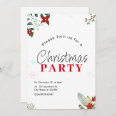 Groene feestelijke kerstfeest uitnodiging (Voorkant / Achterkant)