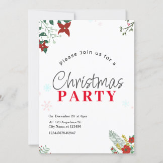 Groene feestelijke kerstfeest uitnodiging