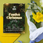 Groene Feestelijke Kerstfeest Uitnodiging