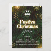Groene Feestelijke Kerstfeest Uitnodiging (Voorkant)