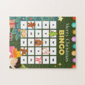 Groene Feestelijke Kerstmis Bingo Jigsaw Puzzel (Horizontaal)
