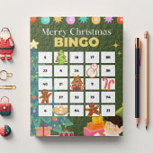 Groene Feestelijke Kerstmis Bingo Jigsaw Puzzel