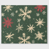 Groene feestelijke kerstpatronen Wrappi Cadeaupapier (Vlak)