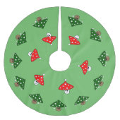 Groene feestelijke paddenstoelen boomrok kerstboom rok (Voorkant)