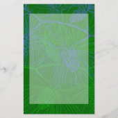 Groene feestnamepatroon platte fabriek briefpapier (Voorkant)