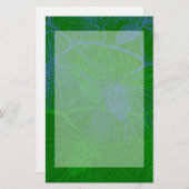 Groene feestnamepatroon platte fabriek briefpapier (Voorkant / Achterkant)