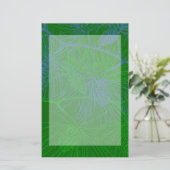 Groene feestnamepatroon platte fabriek briefpapier (Staand voorkant)