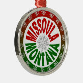 groene feestversiering Missoula Montana Metalen Ornament (Rechts)