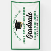 Groene Felicitaties Afgestudeerde Aangepaste Feest Spandoek (Verticaal)
