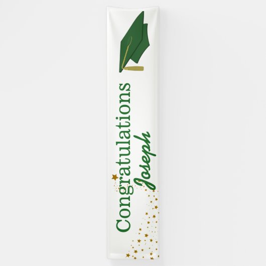 Groene felicitaties Afstuderen banner (Verticaal)