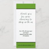 GROENE FERN BEDRIJFSKLANT LOGO KLANT DANK JE KAART (Achterkant)