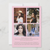 Groene Fern Elegant Roze Afstuderen Aankondiging (Achterkant)