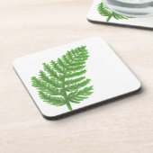 Groene fern, groene bladeren, botanische patronen bier onderzetter (Linkerzijde)