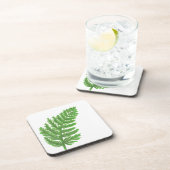 Groene fern, groene bladeren, botanische patronen bier onderzetter (Rechterzijde)