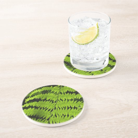 Groene fern zandsteen onderzetter (Zijkant)
