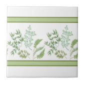 Groene fernebladeren en bijkantoren tegeltje (Voorkant)