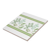 Groene fernebladeren en bijkantoren tegeltje (Zijkant)