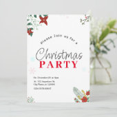Groene Festive Kerstfeest Uitnodiging (Staand voorkant)