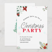 Groene Festive Kerstfeest Uitnodiging (Voorkant / Achterkant)