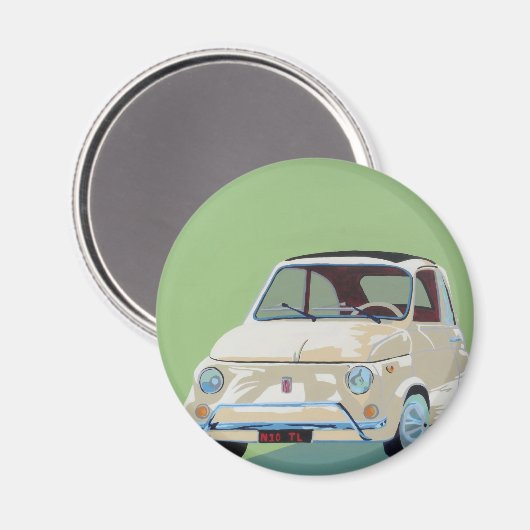 Groene Fiat 500 Magneet (Voorkant / Achterkant)