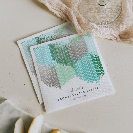 Groene Fiesta Moderne Fringe Bachelorette-feestje Servet