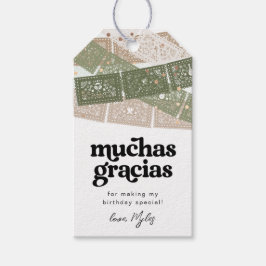 Groene Fiesta verjaardagsgunst Tags Cadeaulabel