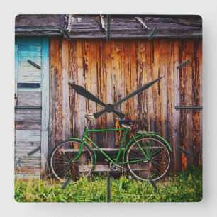 Groene fiets 1 wandklokken