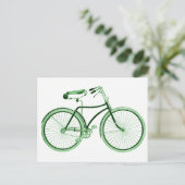groene fiets briefkaart (Staand voorkant)