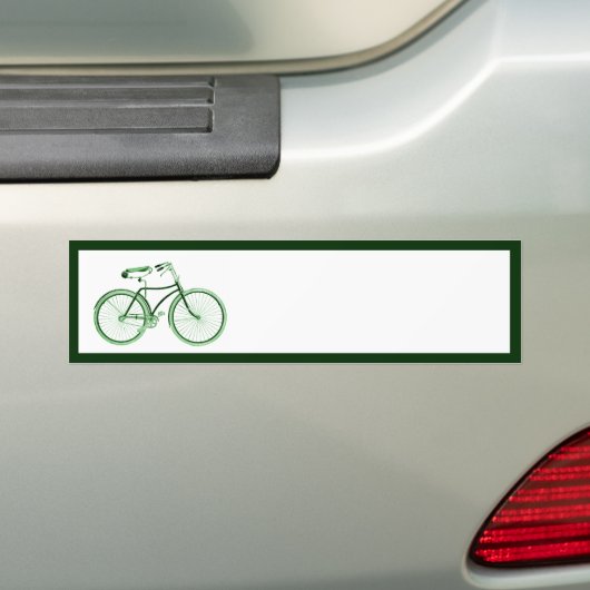groene fiets bumpersticker (Op auto)