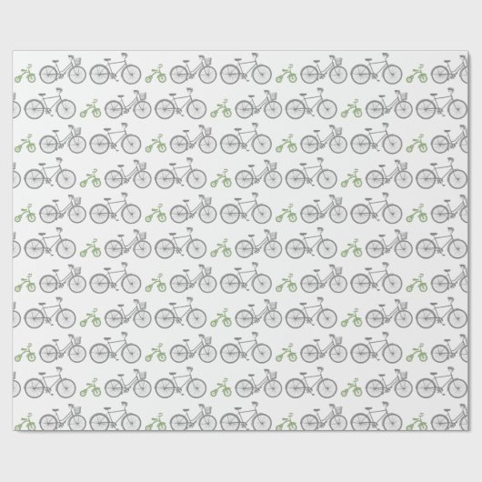 Groene fiets cadeaupapier (Vlak)