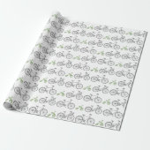 Groene fiets cadeaupapier (Uitgerold)