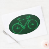 groene fiets . fietsen koel ovale sticker (Envelop)