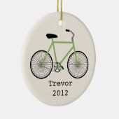 Groene fiets gepersonaliseerde versiering keramisch ornament (Rechts)