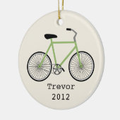 Groene fiets gepersonaliseerde versiering keramisch ornament (Links)