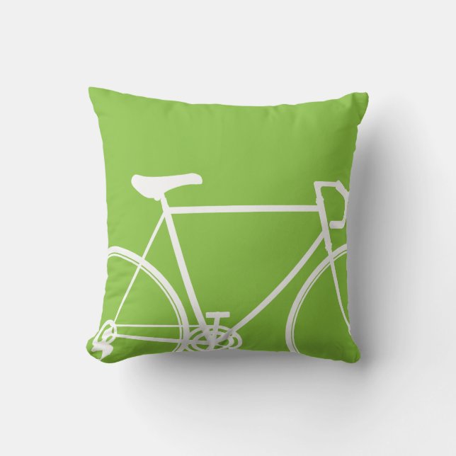 Groene fiets gooien kussens (Voorkant)
