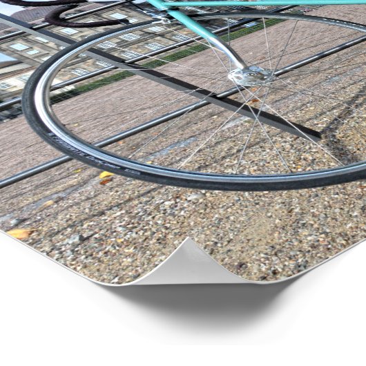 Groene fiets in het Paleis Christiansborg, Kopenha Poster (Hoek)