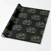 Groene fiets met Cycologistische tekst Cadeaupapier (Uitgerold)