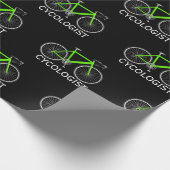 Groene fiets met Cycologistische tekst Cadeaupapier (Hoek)