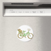Groene Fiets met Tulpen Magneet (Insitu (Vaatwasser))